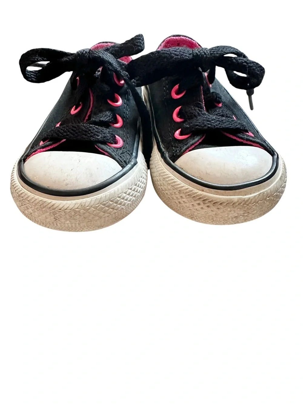 Converse Chuck Taylor All Star Double Tongue sneakers baby size 3 black w/ pink